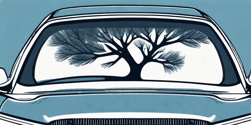 A cypress tree reflected in a shiny